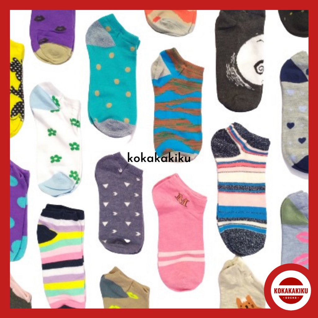 KAOS KAKI PENDEK MOTIF (6 PCS) / kaos kaki motif / kaos kaki / kaos kaki pendek / kaos kaki cewek / 