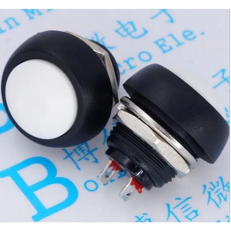 PBS-33B white 12mm waterproof momentary on off push button  switch