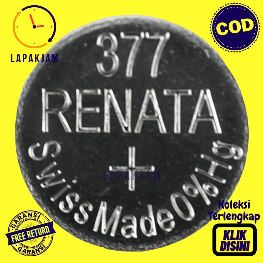 Batu Baterai Jam Tangan  Renata 377 /626  Perlengkapan Rumah Tangga Original Awet Silver