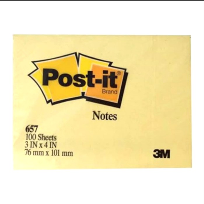 

Post It 3M 657 (77 mm x 101 mm) 100 Lembar