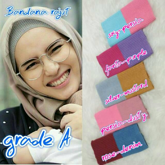 Bandana salur rajut GRADE A premium ciput antem ninja dalaman inner jilbab hijab