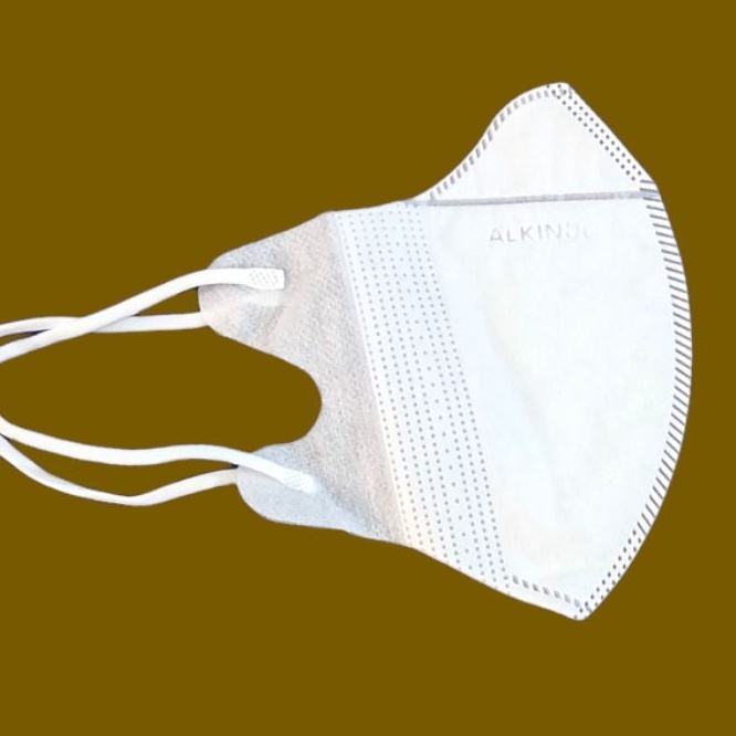 Masker Duckbill Garis Warna Putih (Isi 25/50pcs)