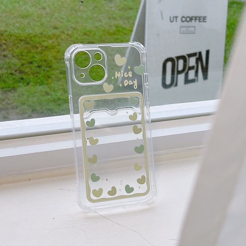Soft Case Transparan Motif Bunga / Hati Untuk iPhone 12 13 Pro Max 11 X XR XSMAX