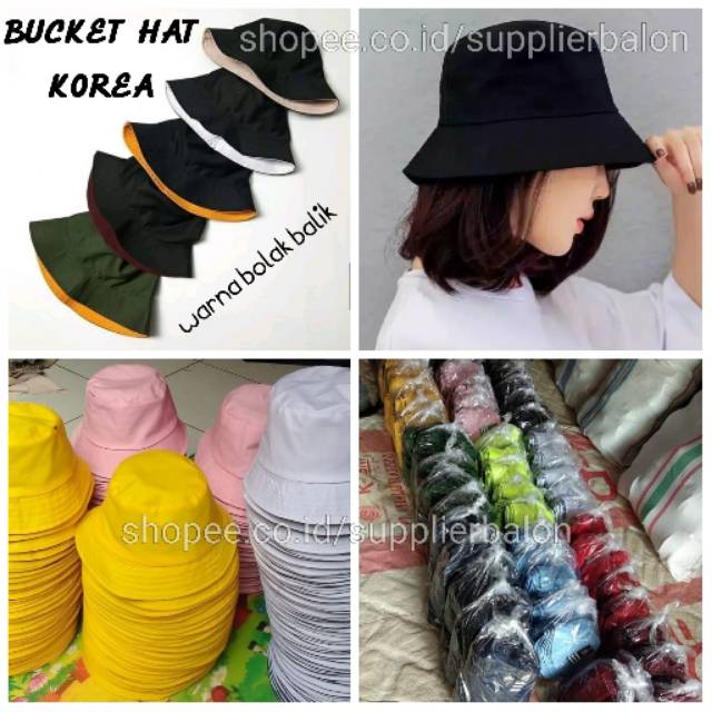 Bucket hat korea  / topi korea bucket / bucket hat polos / topi bucket bolak balik / topi bucket hat