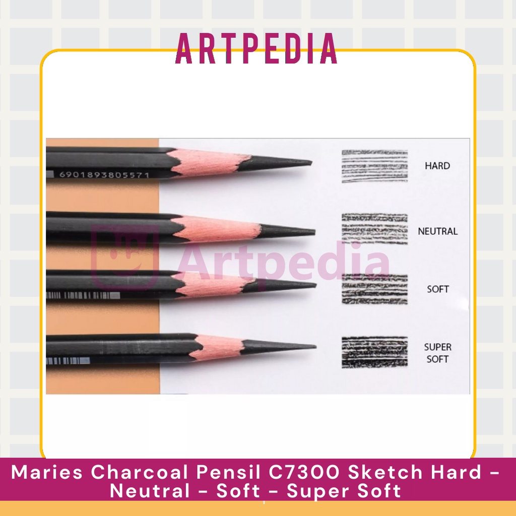 

Maries Charcoal Pensil C7300 Sketch Hard - Neutral - Soft - Super Soft / Pensil Sketsa
