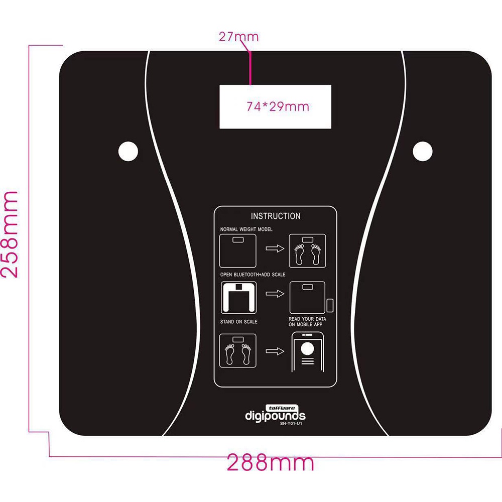 Timbangan Badan Digital Elektronik Health Scale 180KG Rechargeable - Black (SH-Y01-U1)