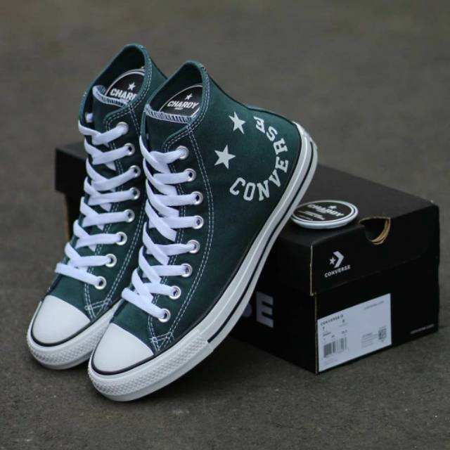 Sepatu Sneakers Pria CONVERSE CT AS High Smile Faded Spruce White Original 167068C