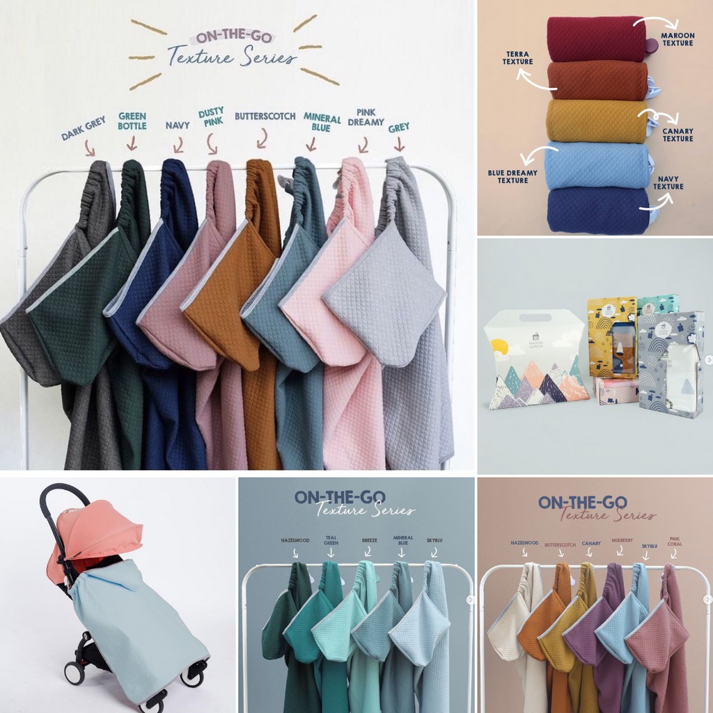 Maison Elmesa On The Go Blanket - OTG Selimut Anak Bayi Travel Hood Gantung Nursing Topi Baby Stroller Cover All in One Jalan Multifungsi