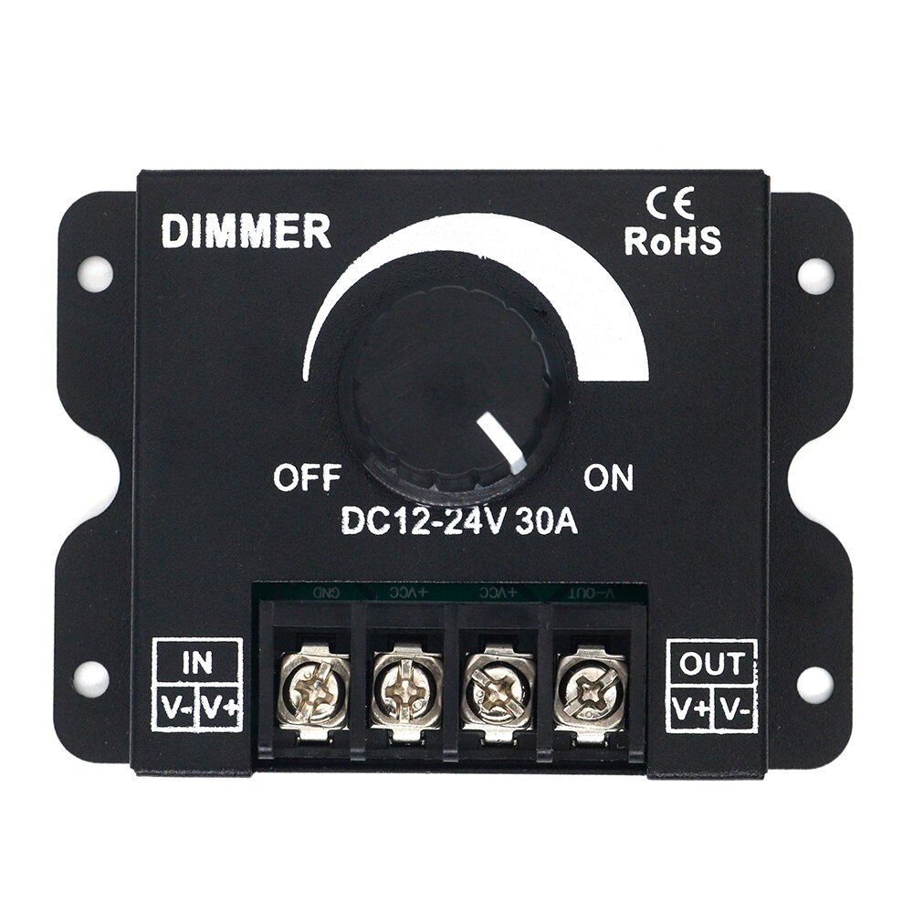 LED Dimmer Adjustable Brightness Lamp Bulb Strip Driver Single Color Light Power Supply Controller 30A DC 12V 24V 360W