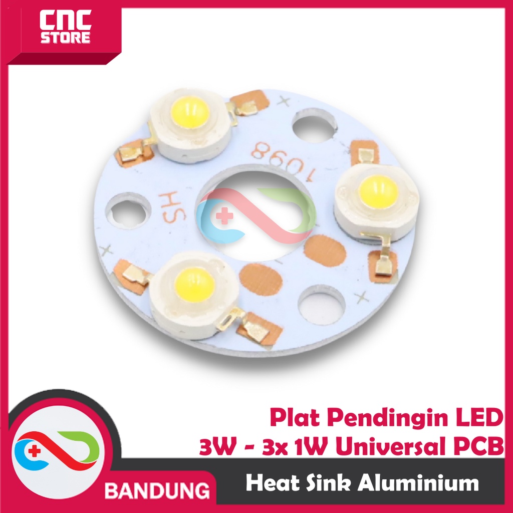 HEAT SINK ALUMINIUM PLAT PENDINGIN LED 3W - 3X 1W UNIVERSAL PCB HEATSINK DIAMETER 32MM ALUM