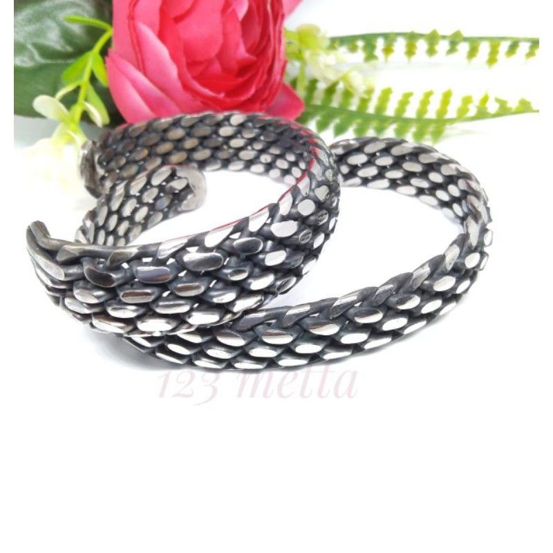 Gelang Papua besi putih (stainless baja) untuk pria anti karat