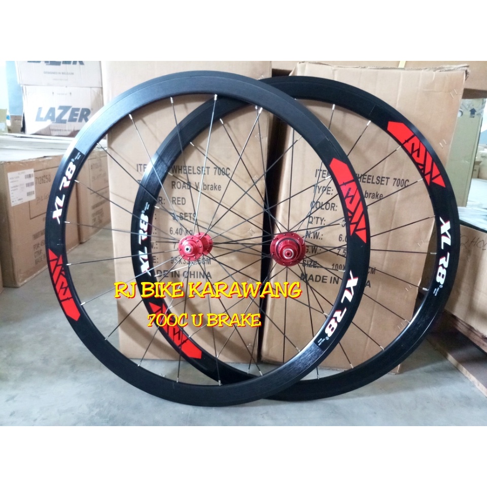 Wheelset Roadbike XLR8 700C U Brake QR 40mm 20 24 Hole 7 Bearing DX-X9