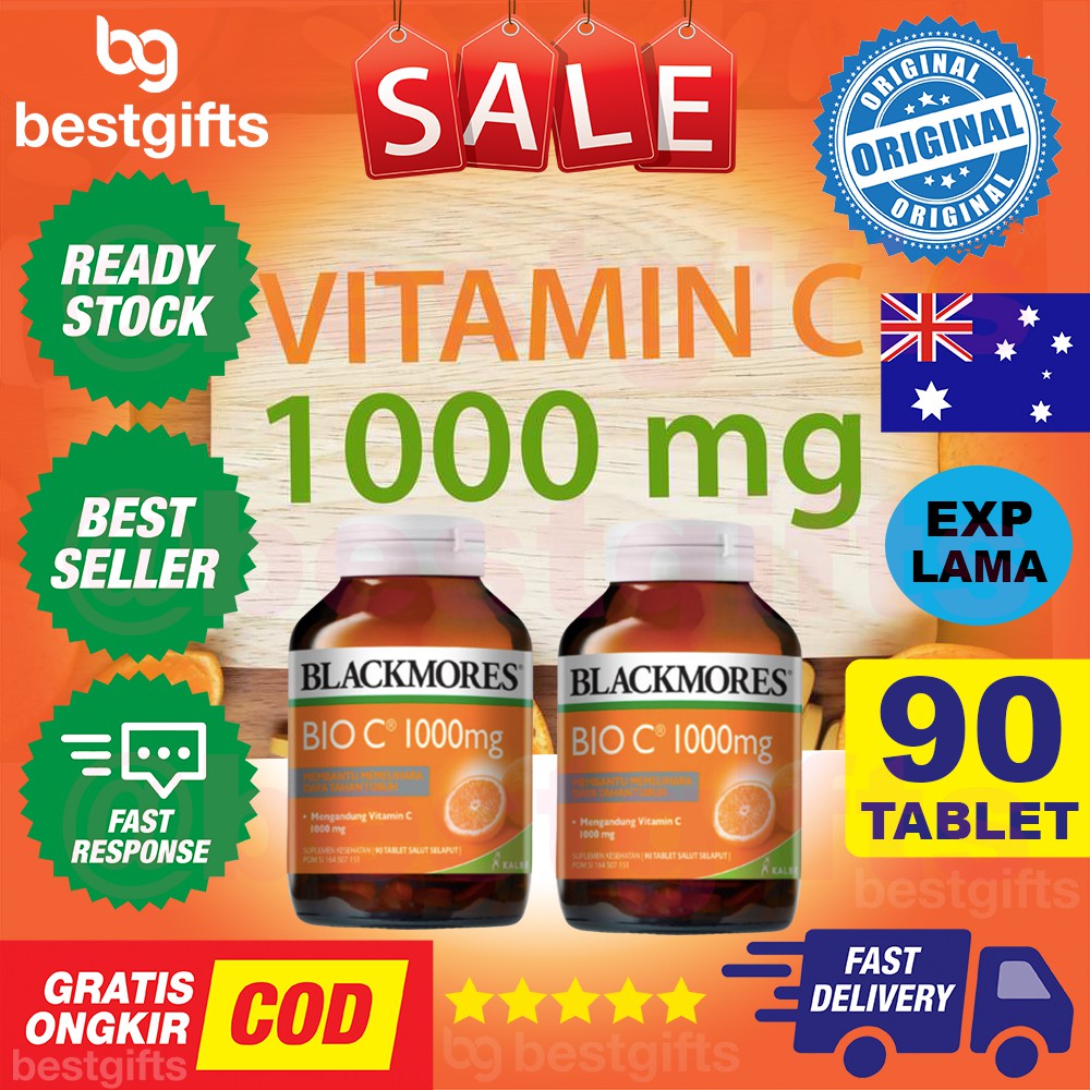 BLACKMORES BIO C 1000MG 1000 MG VITAMIN COLD RELIEF FLU ANTIOKSIDAN COLLAGEN PILEK ALERGI 90 TABLET