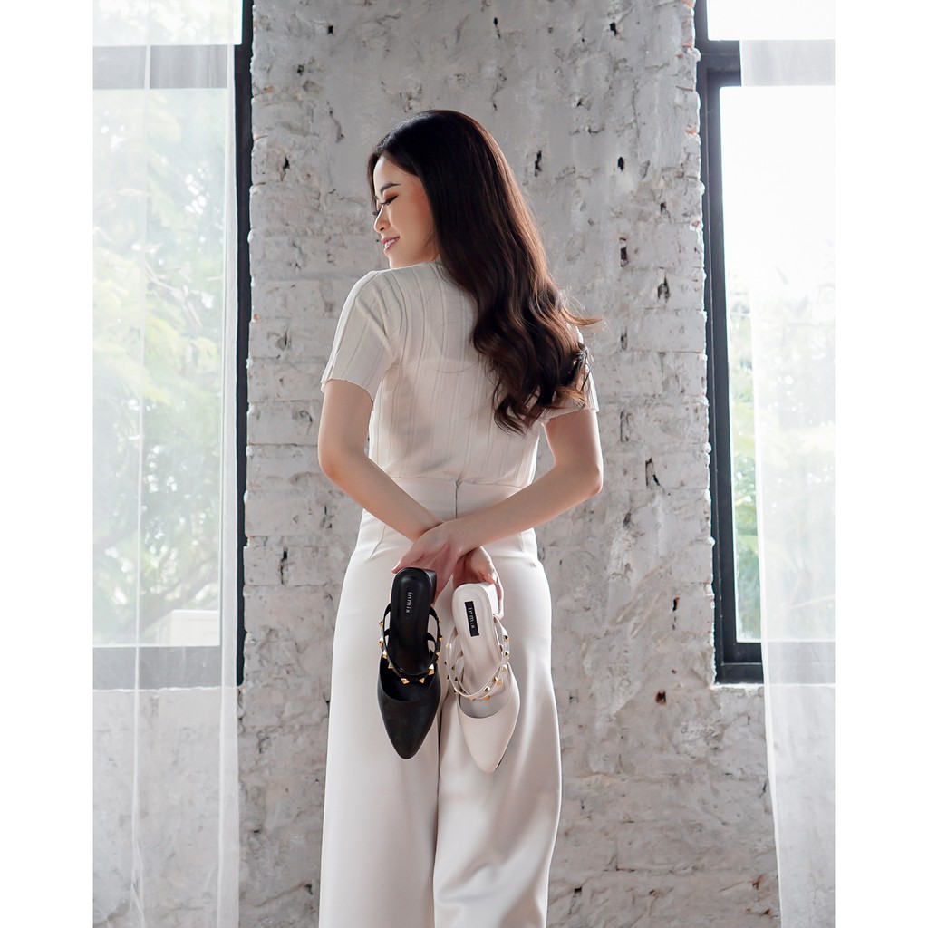 inmix - CALEA - Premium Imported Material Mules Heels 5cm - inmix Rubber Outsole-2