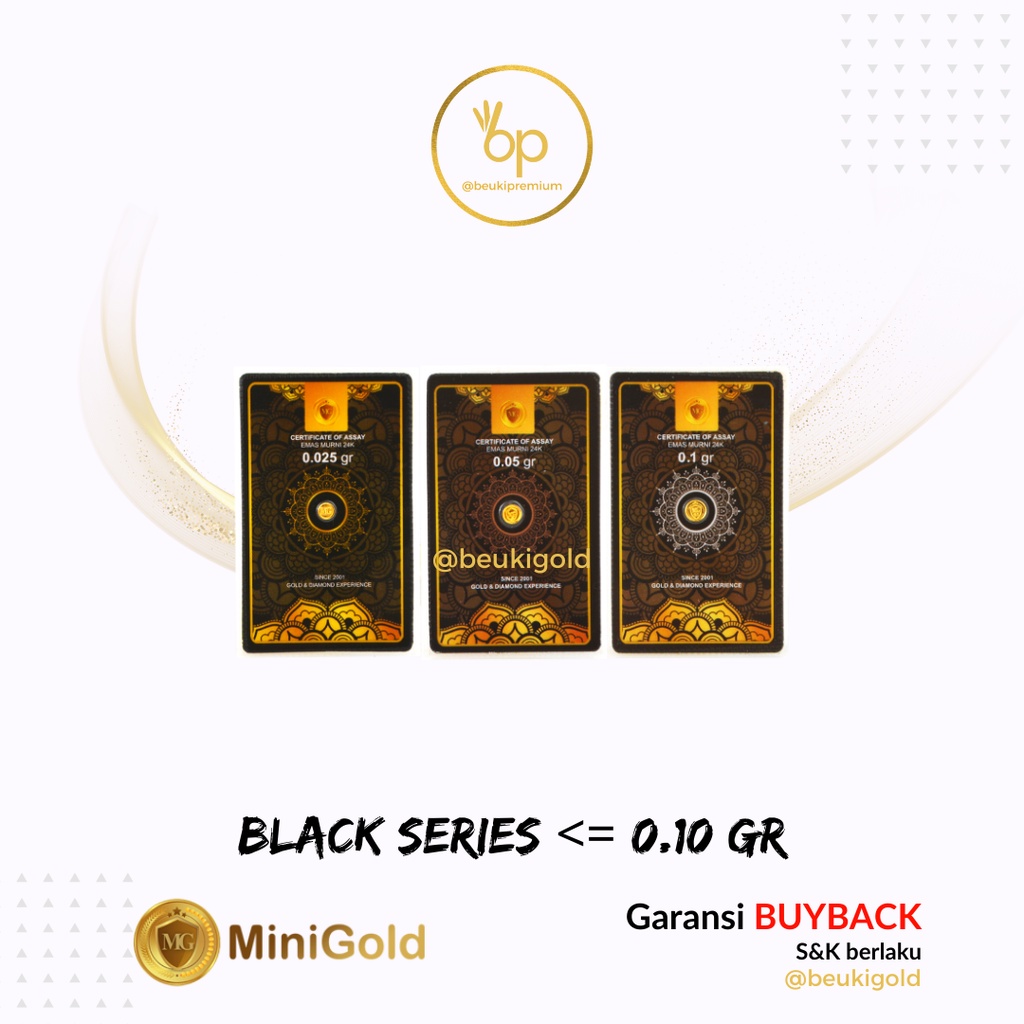 Emas MiniGold Black Series 0.025 - 0.10 Gram Garansi BuyBack