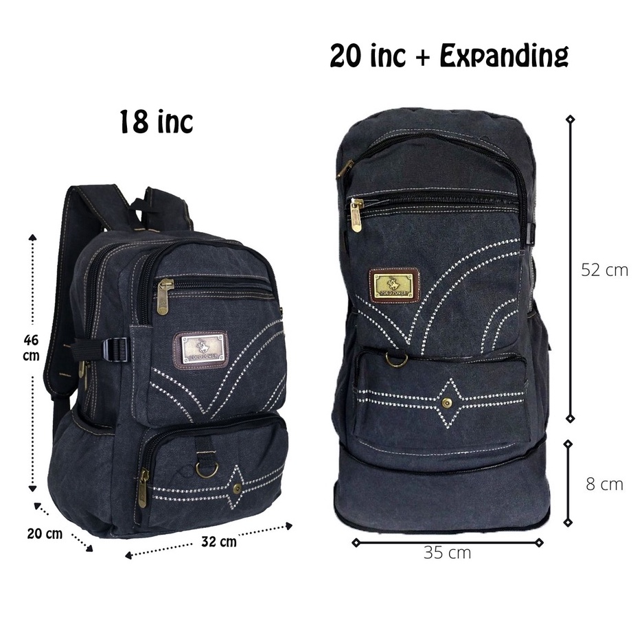 Tas Pria Ransel Kanvas Polo Power Tas Punggung Casual Pria Backpack Canvas Import Tas Polo Original