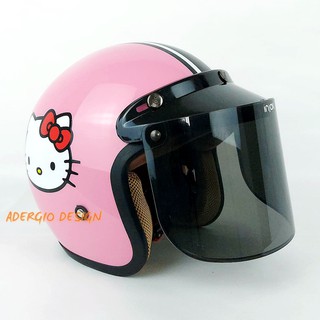 HELM BOGO Karakter Hello Kitty 1 Pink Glossy  List Hitam  