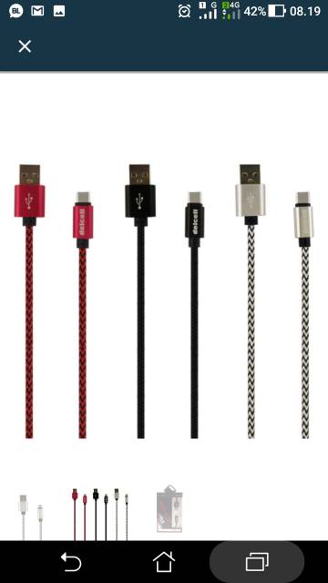 Kabel Data Type C Kabel Charge Type C Delcell Zaxti Type C Original Delcell