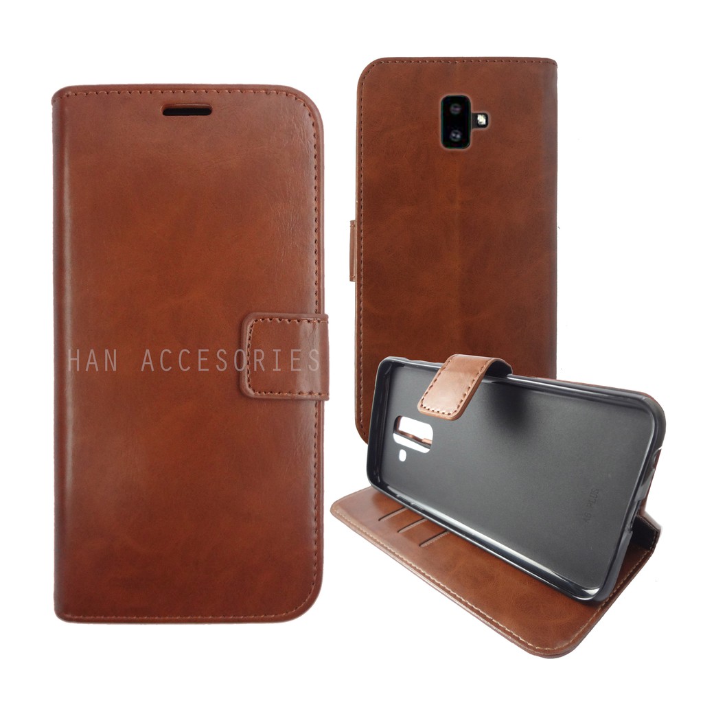 Samsung Galaxy J4+ 2018 | J6+ 2018 Original Fashion Selular Flip Leather Case - Flip Cover