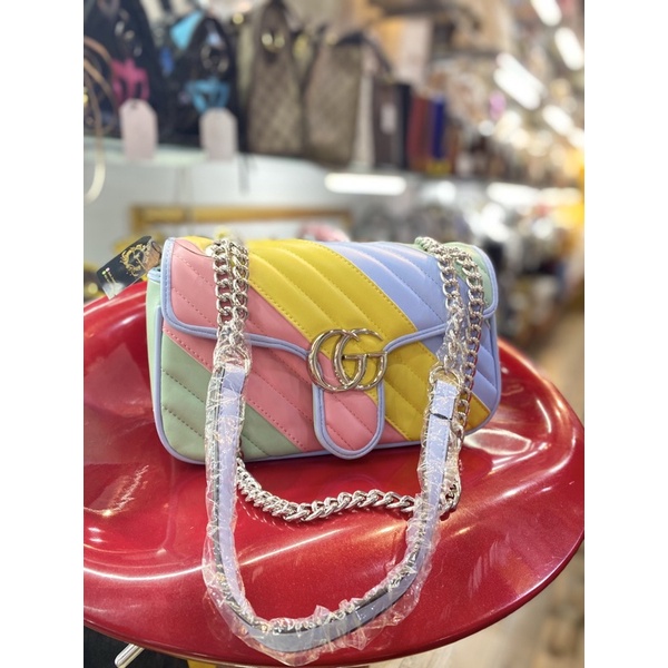 tas gucci marmoon rainbow
