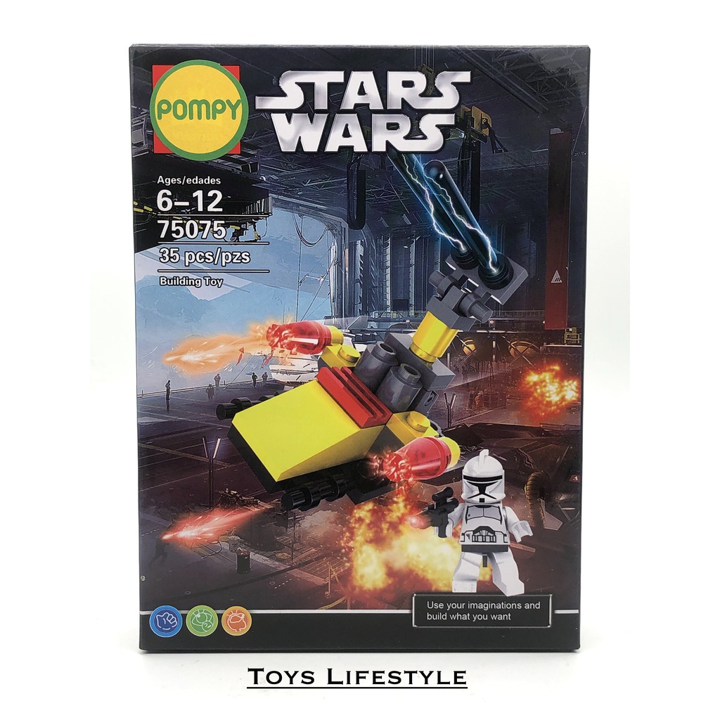 Mainan Anak Edukasi Pasang Star Wars - Stormtrooper + Kendaraan (35 Pcs)