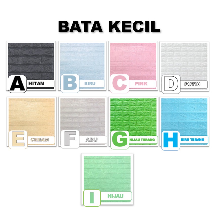H5163 Wallpaper Dinding Foam 3D Kecil Motif Batu Bata / Stiker Dinding Mini Dekorasi-Bata Kecil