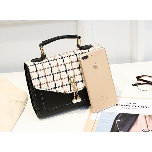 TAS SELEMPANG WANITA IMPORT KULIT HITAM ANGEA TA346B5 SLING BAG KEKINIAN KOREA FASHION MURAH BATAM