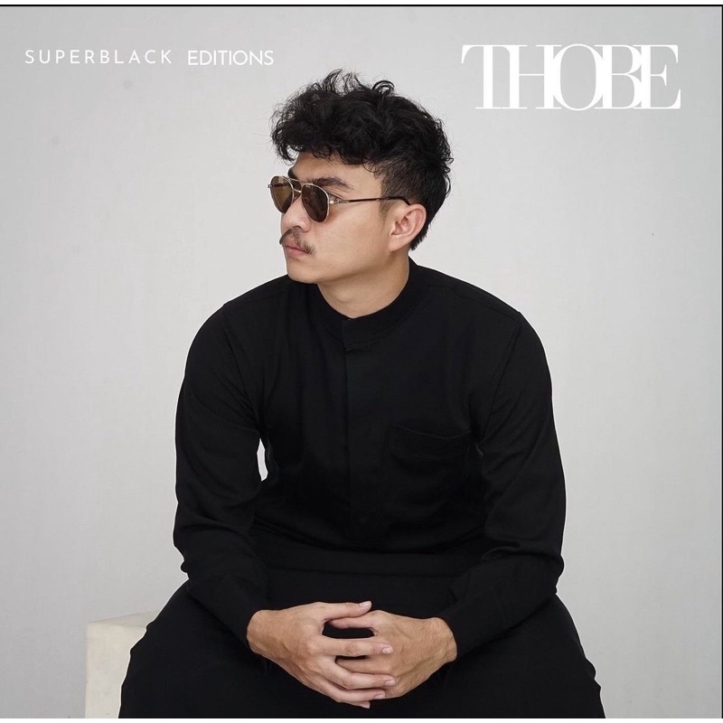 Gamis Thobe Black Hitam Limaawaktu