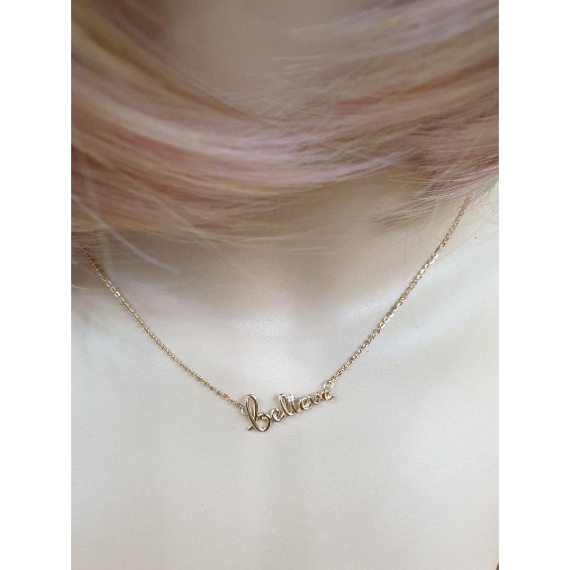 kalung emas kadar 700 berliontin Believe fashion