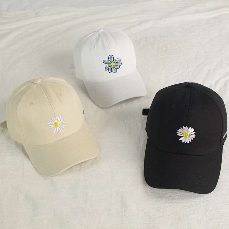 Topi Baseball Motif Bunga Daisy Gaya Hip Hop Korea