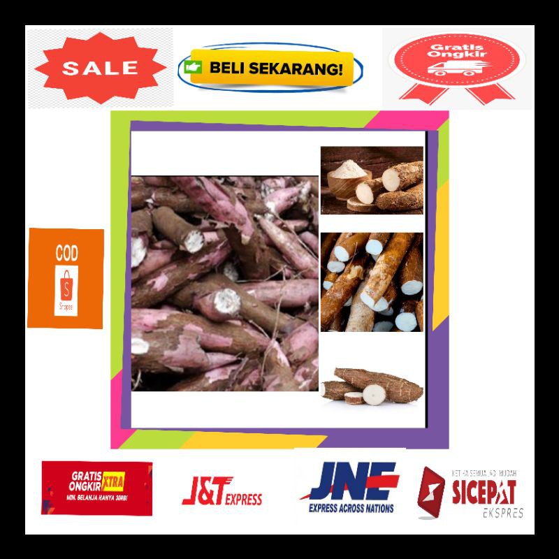 

Singkong buah sayur kulit merah mentah/fresh organik tape mentega