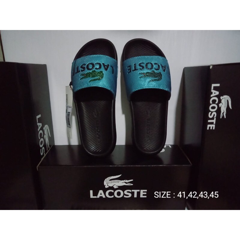 sendal lacoste crocodil, sandal slipper slid rubber