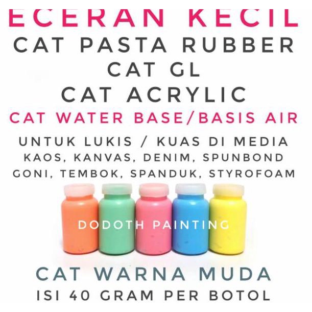 

[PRODUK 079NB] Eceran Kecil Cat Pasta Rubber GL Acrylic Lukis Kaos Denim Kanvas S7Y