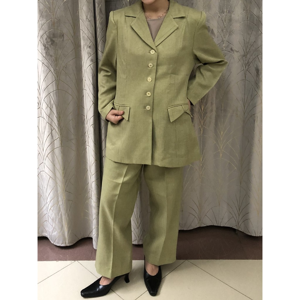 Original Preloved Set Blazer/Baju Kantor Wanita Murah/Blazer HIjau Pastel Soft/Baju Kantor Klasik