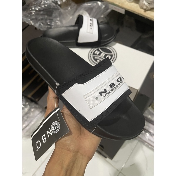 TERBARU!!!BRAND ORIGINAL NBQ STRUGLE SANDAL SLOP OUTSOLE BLACK PRIA WANITA PREMIUM100%