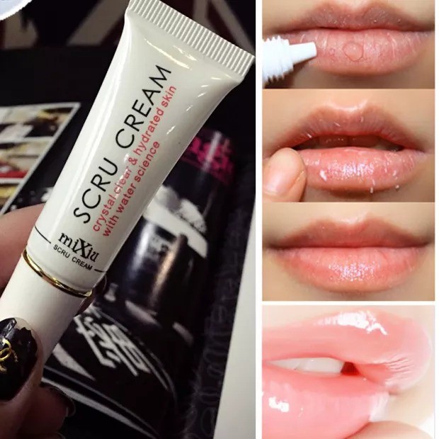 Mixiu Scru Cream Lip Scrub Pelembab Bibir Anti Kering Dengan Kandungan Gel Propolis