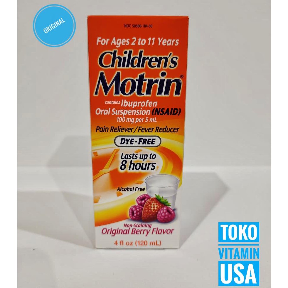 Children's Motrin Ibuprofen Oral Suspension NSAID 120ml