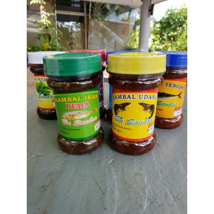 

Sambal Bu Sandra - Sambal Bawang - Terasi - Udang - Peda - Rica Tuna - Tenggiri - Ikan Teri - Korek