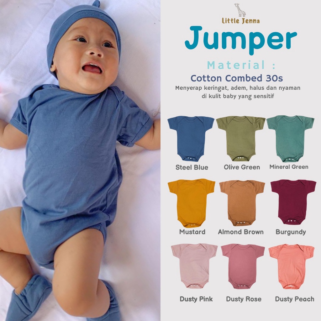 Little Jenna - jumper rumper jumpsuit jumper polos Earthtone jumper bayi laki laki jumper bayi perempuan jumper lucu polos