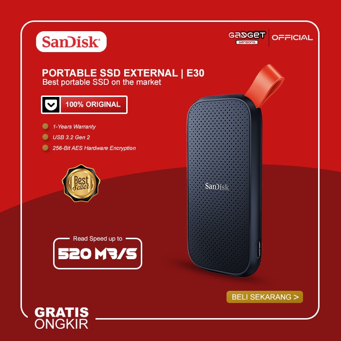 Sandisk SSD Portable 1TB Sandisk E30 Hard Drive External