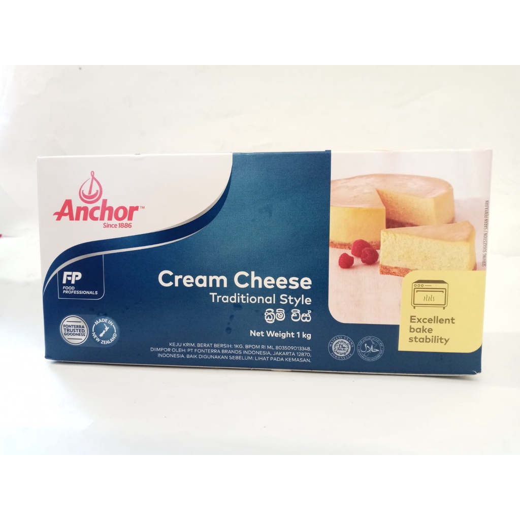 

ANCHOR CREAM CHEESE TRADITIONAL STYLE 1 KG / KEJU KRIM NEW ZEALAND