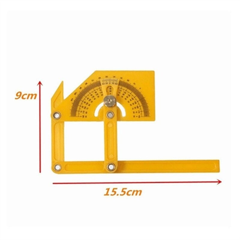 Alat Ukur Kayu Busur Derajat dan Pencari Sudut Protractor and Angle Finder Woodworking - M142 - Yellow