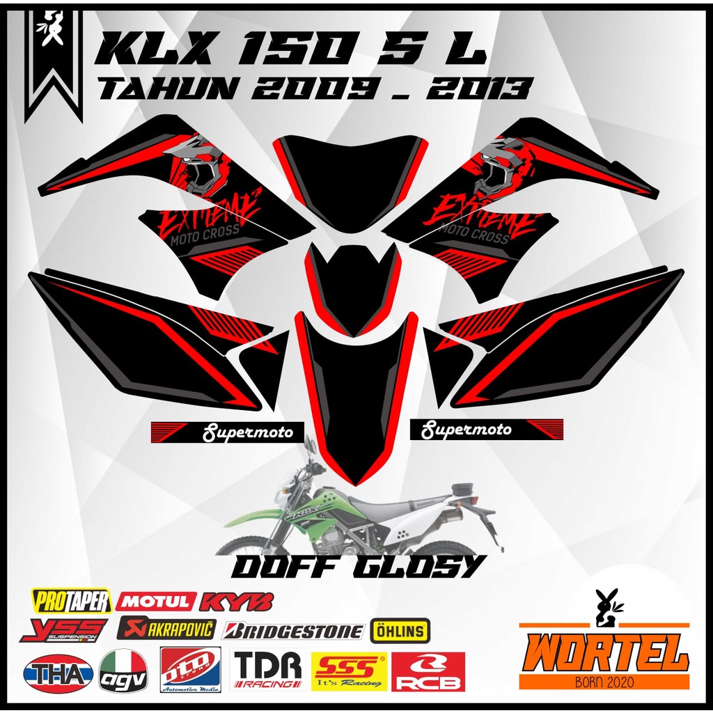 Sticker striping Hologram Decal Motor KLX 150 S/L/D TRACKER LAMA Keren Extream (KLX lama Sebelum BF)