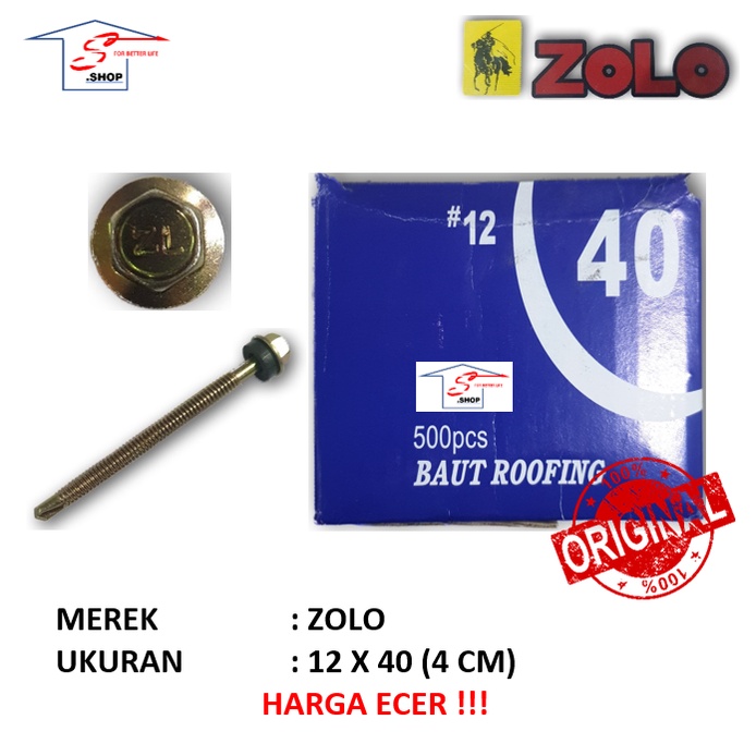 Sekrup Roofing / Baut Roofing 12 x 40 (4 cm) ZOLO (ECER)
