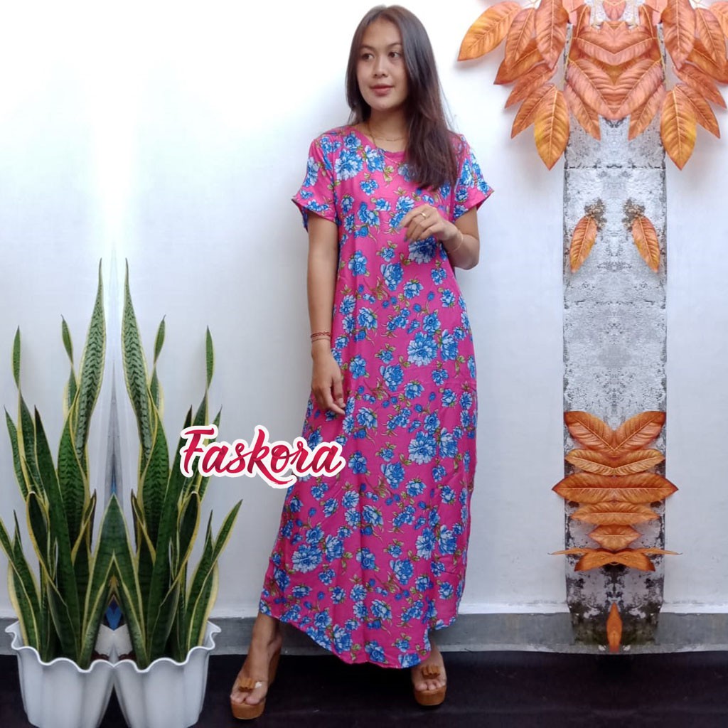 Long dress Muslim Jumbo Mawar / Dress Panjang Wanita Murah Bali