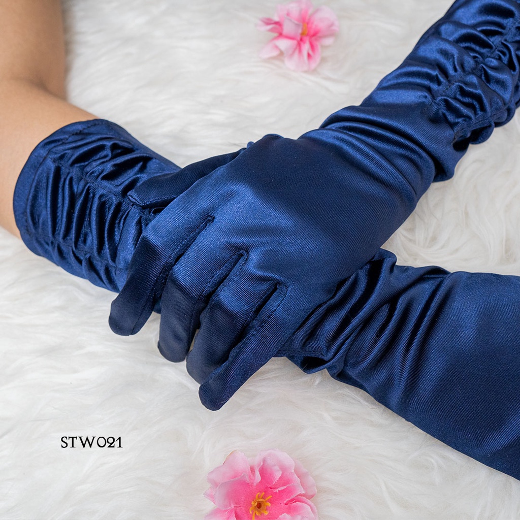 [LIMITED] WEDDING GLOVES AKSESORIS PENGANTIN SARUNG TANGAN PESTA NAVY STW021