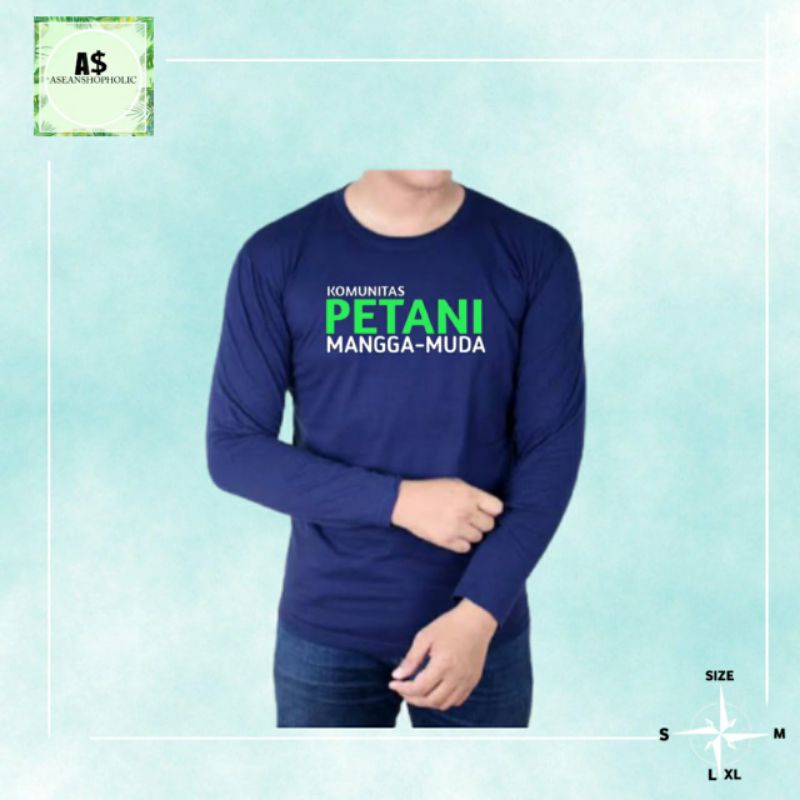 kaos baju lengan panjang petani mangga muda kaos petani