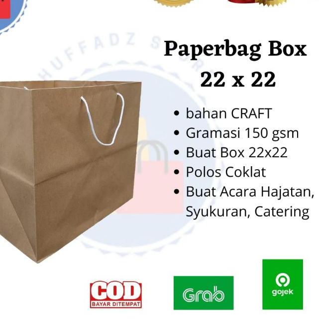 

➺ Paperbag Box kotak nasi 22x22 polos craft ✿
