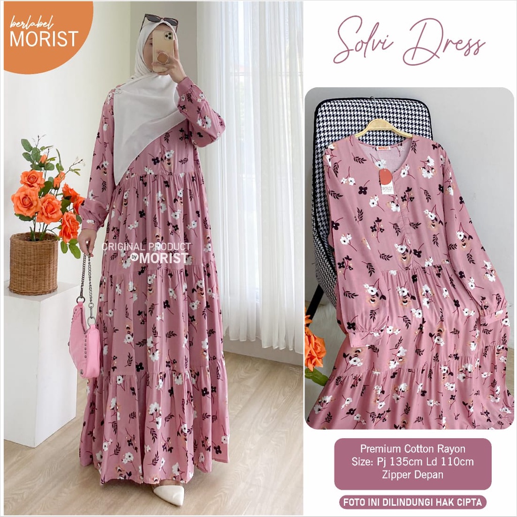 Solvi Dress Gamis Origial Morist Berlabel / 87