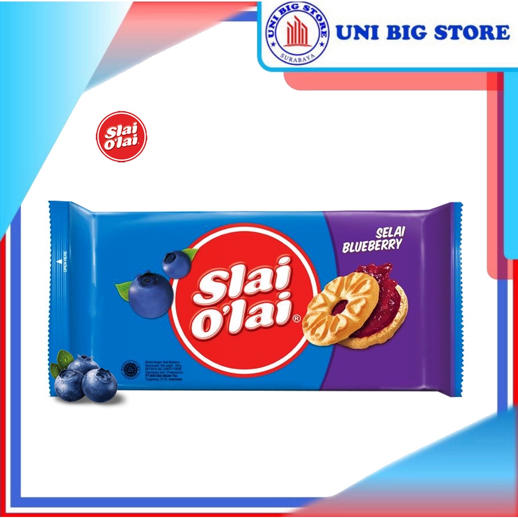 

Slai Olai O'lai O Lai Biskuit Susu Selai Blueberry 240 gr Kemasan Baru 192 gr Roma Biscuit